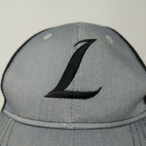 Port Authority Youth Boys Embroidered L Snapback Mesh Back Hat Gray Black - Picture 4 of 12